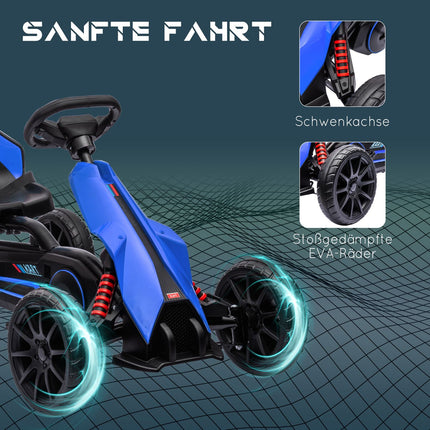 Kinder-Tret-Gokart mit verstellbarem Sitz und Handbremse