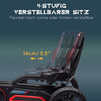 Tret-Gokart für Kinder mit verstellbarem Sitz und Handbremse