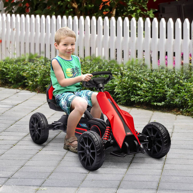 Tret-Gokart für Kinder mit verstellbarem Sitz und Handbremse