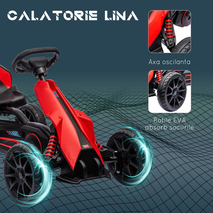 Tret-Gokart für Kinder mit verstellbarem Sitz und Handbremse