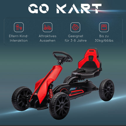 Tret-Gokart für Kinder mit verstellbarem Sitz und Handbremse