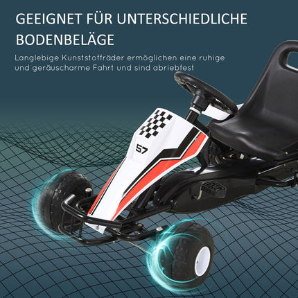 Pedal Go Kart for children - Steel frame, white, 3-8 years