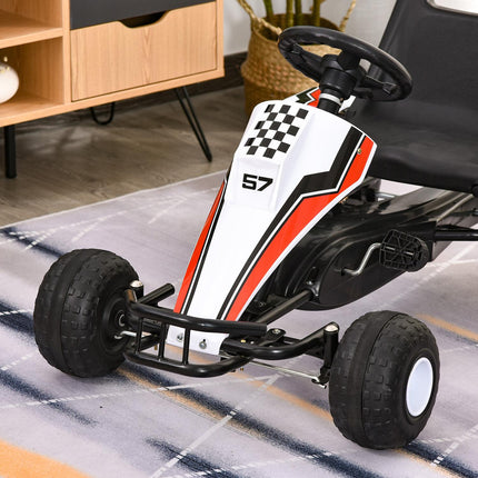 Pedal Go Kart for children - Steel frame, white, 3-8 years