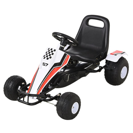 Pedal Go Kart for children - Steel frame, white, 3-8 years