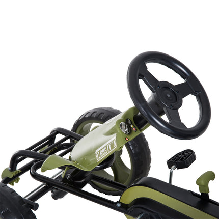 Green Kids Go Kart - Handbrake, Adjustable Seat, 3+ Years