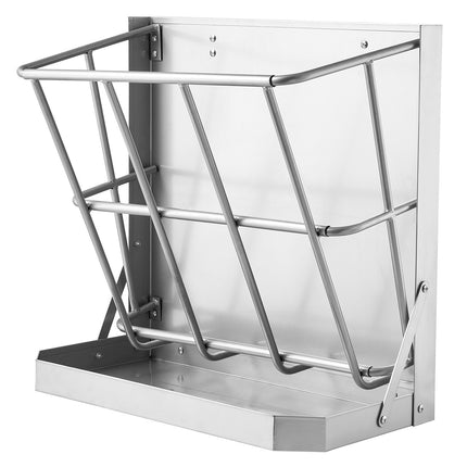 Goat Hay Feeder, 21 Gallon 2-In-1 Wall-Mount Steel