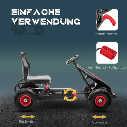 Gokart für Kinder, verstellbarer Sitz, Gummireifen