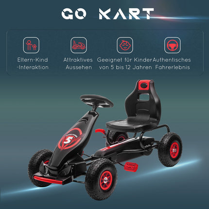 Gokart für Kinder, verstellbarer Sitz, Gummireifen