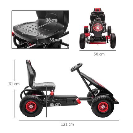 Gokart für Kinder, verstellbarer Sitz, Gummireifen