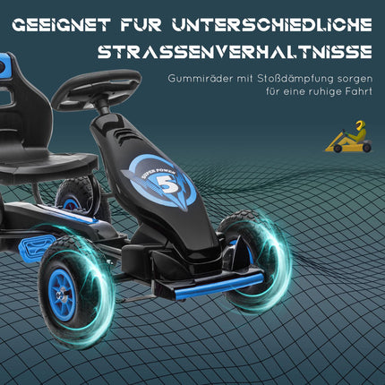 Kinder-Gokart mit verstellbarem Sitz, Gummireifen und Bremse