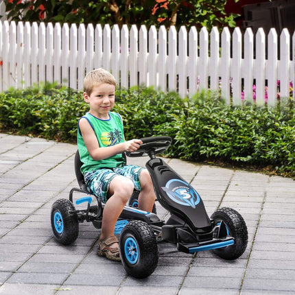 Kinder-Gokart mit verstellbarem Sitz, Gummireifen und Bremse