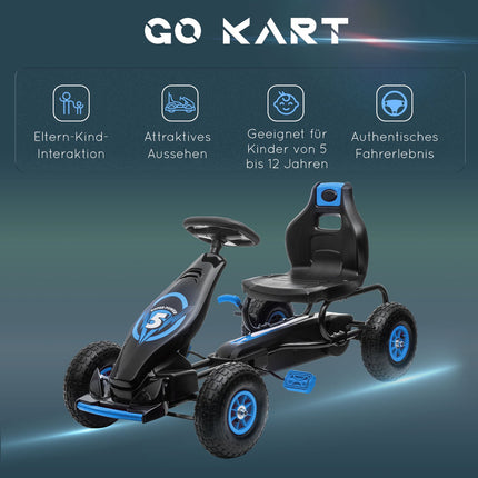 Kinder-Gokart mit verstellbarem Sitz, Gummireifen und Bremse