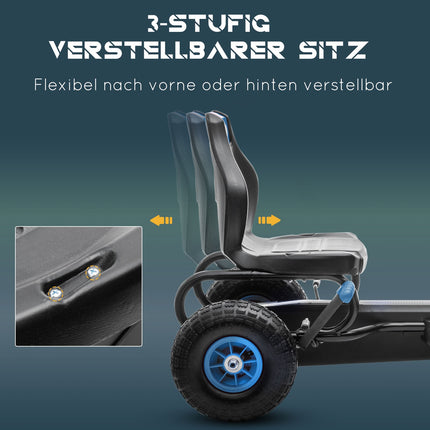 Kinder-Gokart mit verstellbarem Sitz, Gummireifen und Bremse