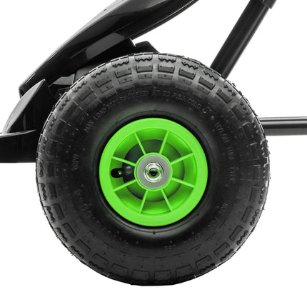 Go-kart for children with adjustable seat and handbrake