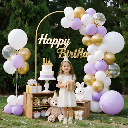 Gold Metal Arch Backdrop Stand, 7.2 x 4 ft Frame