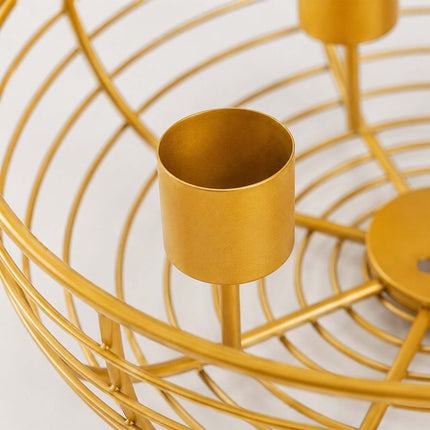 Gold Metal Wire Advent Wreath – 20.5 cm Steel Holder