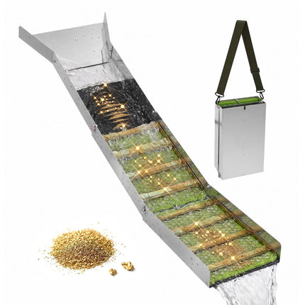Goldwaschrinne – faltbar, leicht, Aluminium