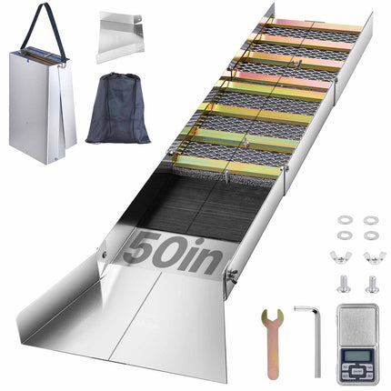 Gold Sluice Box, Folding Aluminum Alloy, 50-Inch, Miner's Moss