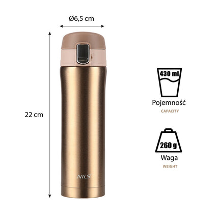 Gold-Thermobecher – isoliert, 10 oz