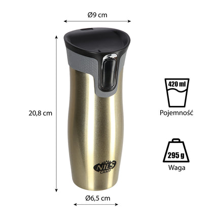 Zlatý termohrnek, izolovaný, 350ml