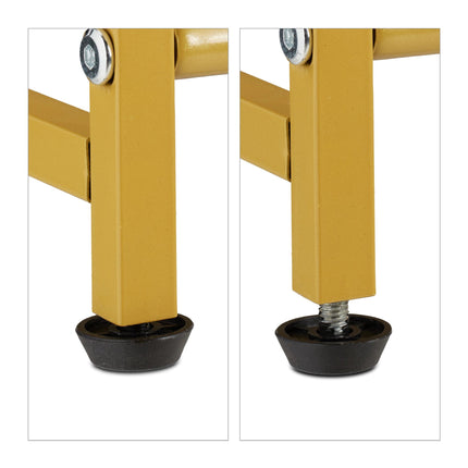 Goldenes Schuhregal aus Metall