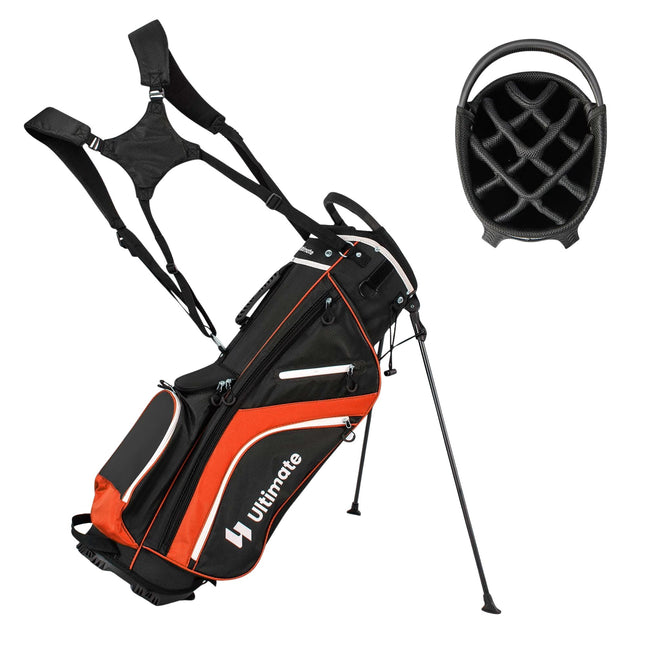Golftasche mit 14 Fächern, 6 Taschen, Regenhaube, Rot
