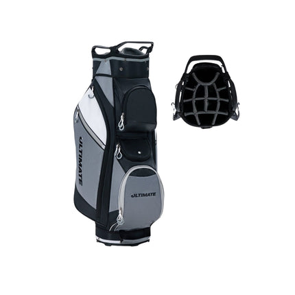 Golftasche mit 14-fachem Divider, wasserdichter Tasche, Schwarz/Grau