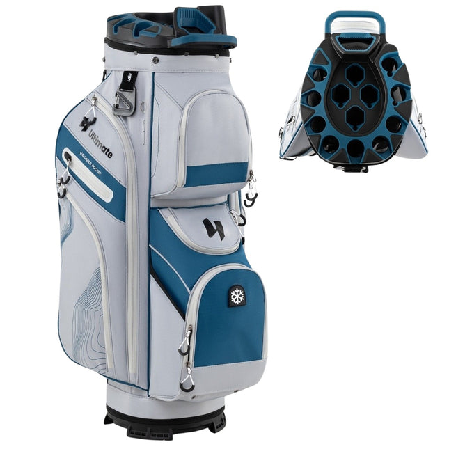 Golf Cart Bag, 14-Way Divider, 11 Pockets, Marine Blue