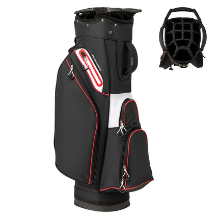 Golf Cart Bag, 14-fache Unterteilung, wasserabweisend, Schwarz