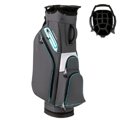 Golfový cart bag, 14dílná přepážka, voděodolný, šedá