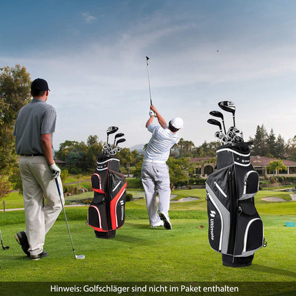Golf Cart Bag with 14 Dividers, 9 Pockets, Cooler, Gray