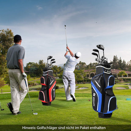 Golf Cart Bag with 14 Dividers, 9 Pockets, Red