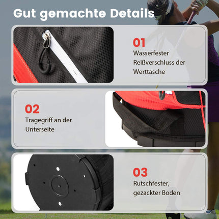 Golf Cart Bag with 14 Dividers, 9 Pockets, Red