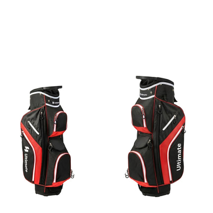 Golf Cart Bag with 14 Dividers, 9 Pockets, Red