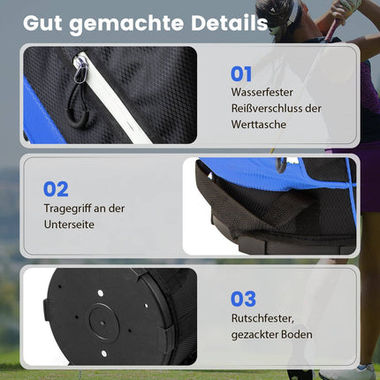 Golfbag mit 14 Fächern, Regenhaube, Blau