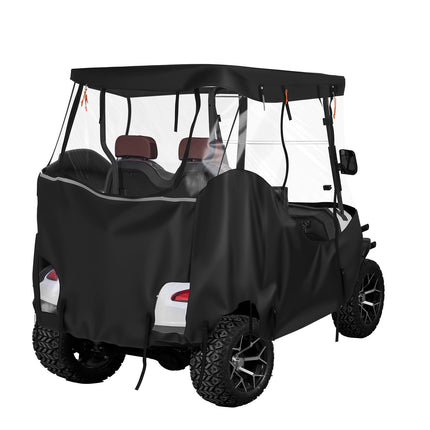 Golf Cart Cover, 600D Waterproof Full Enclosure 2+2
