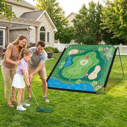 Golf Chipping Game Set, 71"x71" Mat, 24 Balls, Indoor/Outdoor