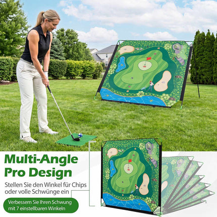 Golf Chipping Game Set, 71"x71" Mat, 24 Balls, Indoor/Outdoor