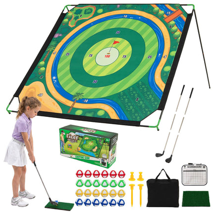 Golf Chipping Game Set with Adjustable Clubs, 24 Balls