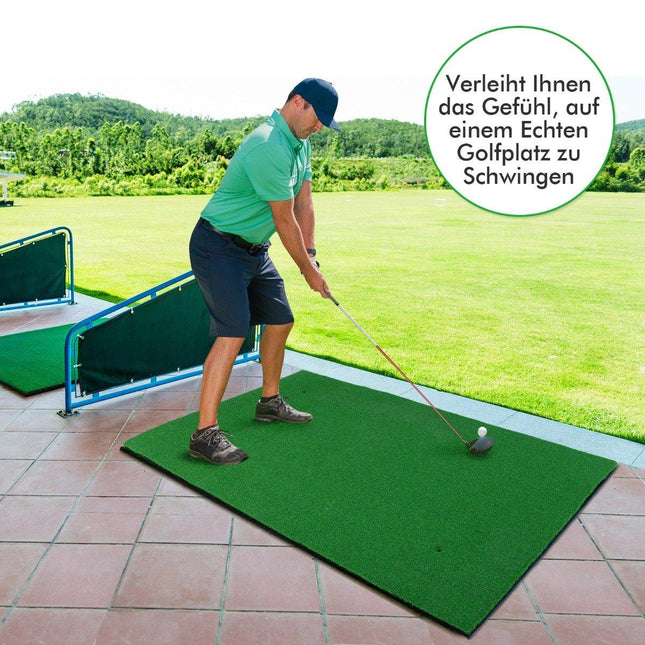 Golf Hitting Mat Standard Golf Practice Mat with Real Feel 1.5 x 1m Green