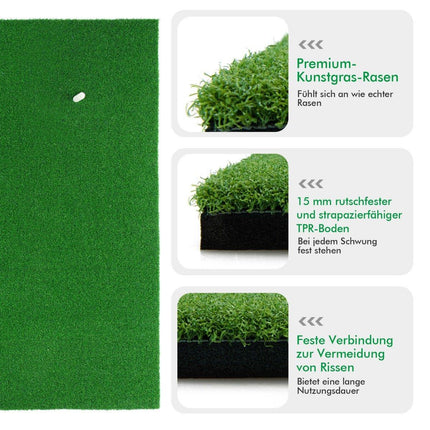 Golfová odpalová podložka, standardní tréninková s realistickým povrchem, 1.5 x 1m, zelená