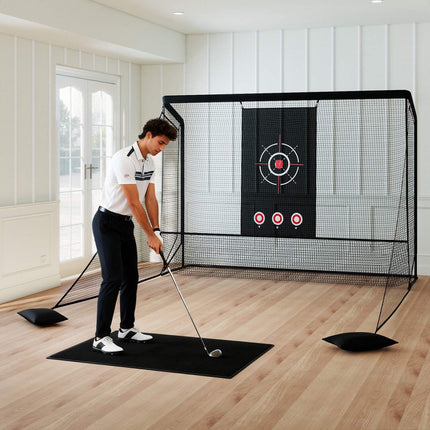 Golf Practice Hitting Net with Dual Side Barriers, Black