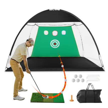 Golf Practice Net 10x7 Ft, Targets, Mat And Balls Set