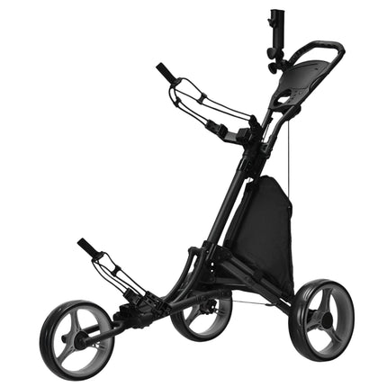 Golf Push Cart, 3-Wheel, Foldable Aluminum, Gray