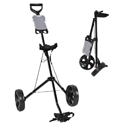 Golf Push Cart, Foldable 2-Wheel Steel Frame, Scoreboard