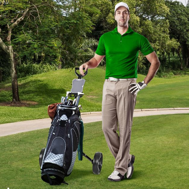 Golfový vozík, skládací 2kolový ocelový rám, tabulka na skóre
