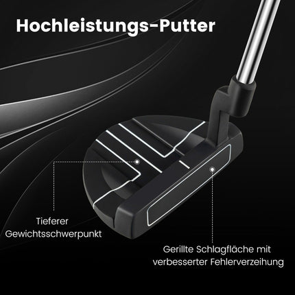 Putter de golf maillet en acier inoxydable de 89 cm avec tête en acier inoxydable et poignée antidérapante