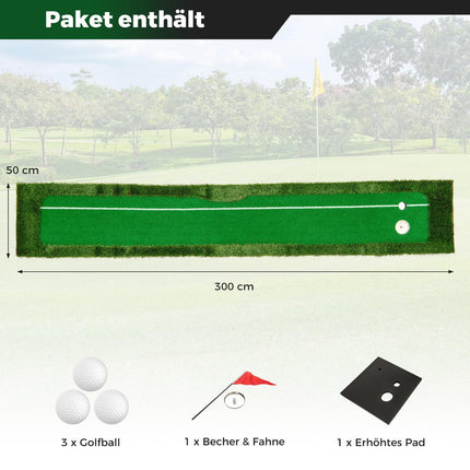 Golfová putovací podložka – 300 cm, dvě jamky, 3 míčky