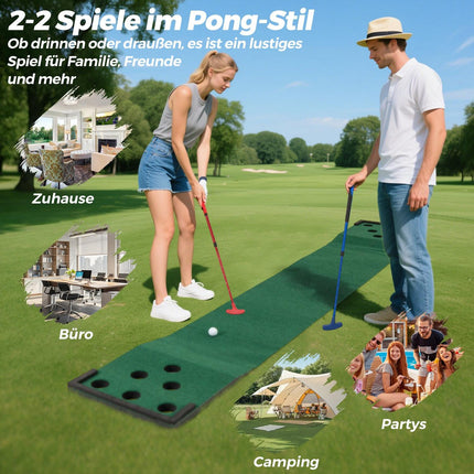 Sada golfové putovací podložky – nastavitelné puttery, 6 míčků, 12 krytů