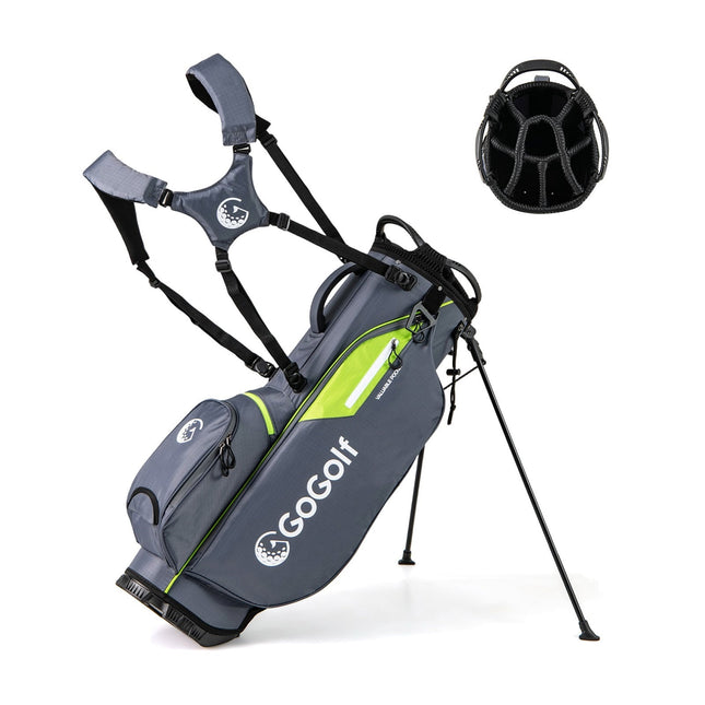 Golf-Tragetasche, 8-fache Schlägereinteilung, 5 Taschen, Grau